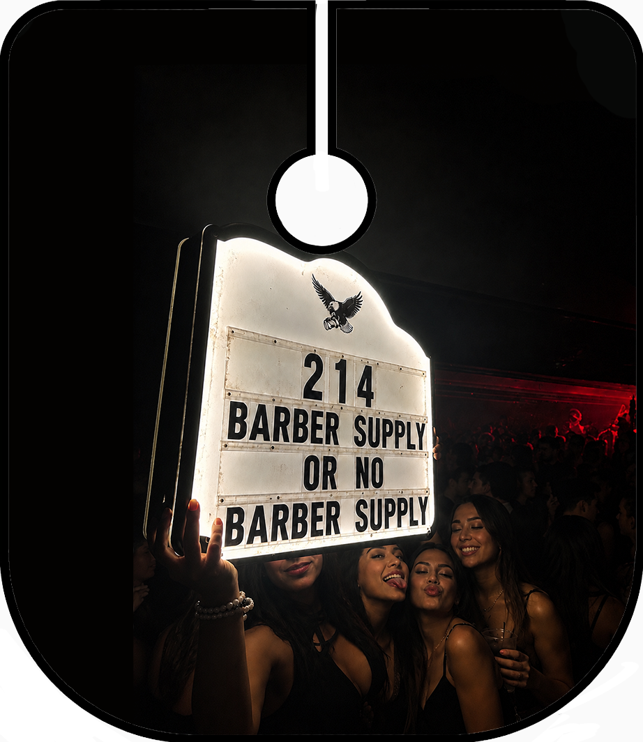 214 Barber Supply Bottle Sign Cape