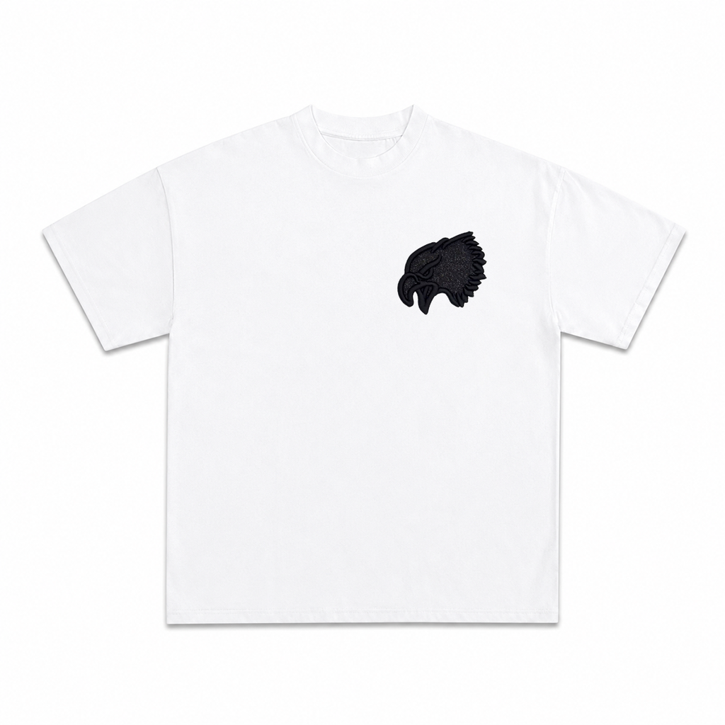 214 Glitter Embroidered Tee - White