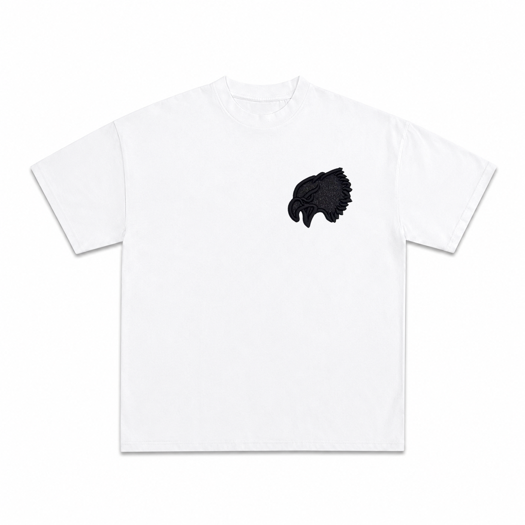 214 Glitter Embroidered Tee - White
