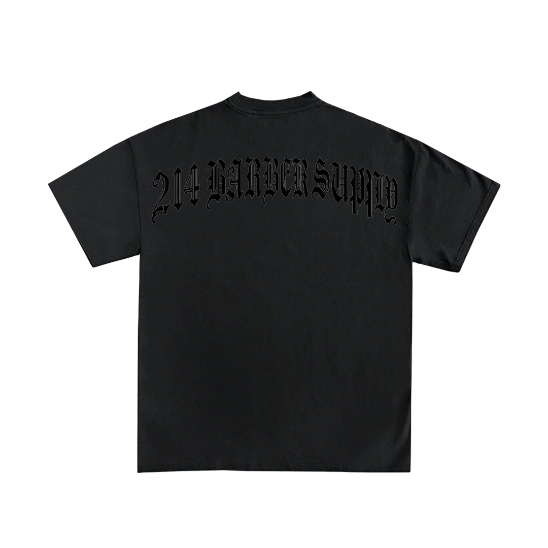 214 Glitter Embroidered Tee - Black