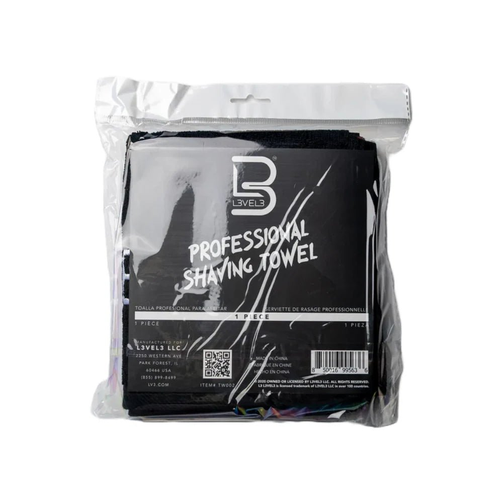 L3VEL3 Premium Shaving Towel - Black