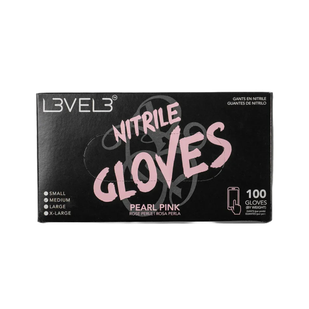 LEVEL 3 Professional Nitrile Gloves 100pk - Pearl Pink