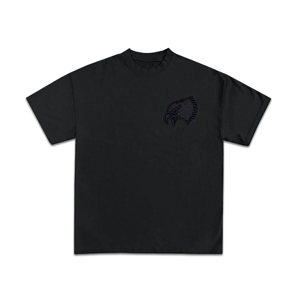 214 Glitter Embroidered Tee - Black