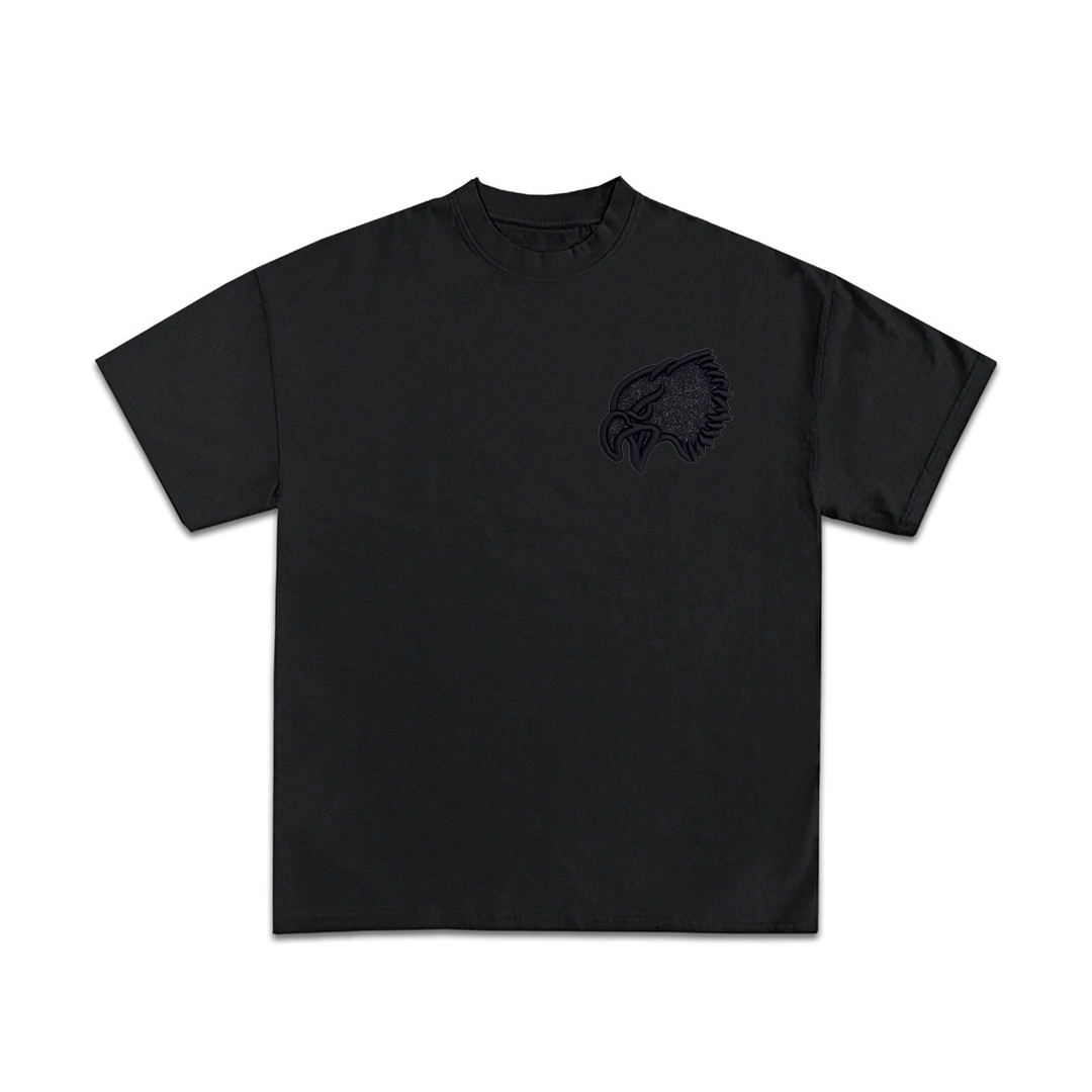 214 Glitter Embroidered Tee - Black