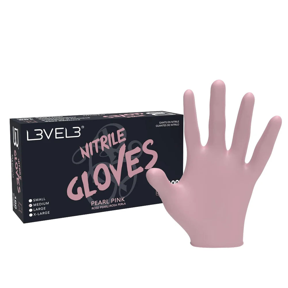 LEVEL 3 Professional Nitrile Gloves 100pk - Pearl Pink