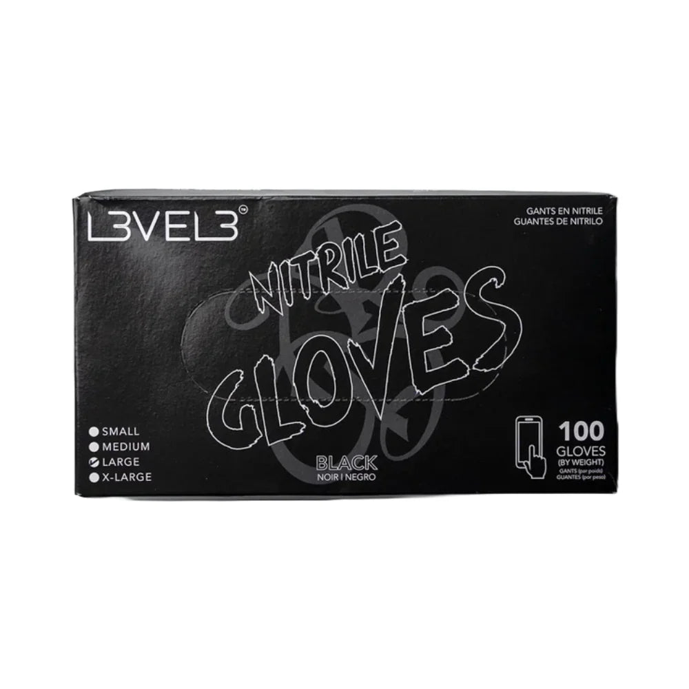 LEVEL 3 Professional Nitrile Gloves 100pk - Black