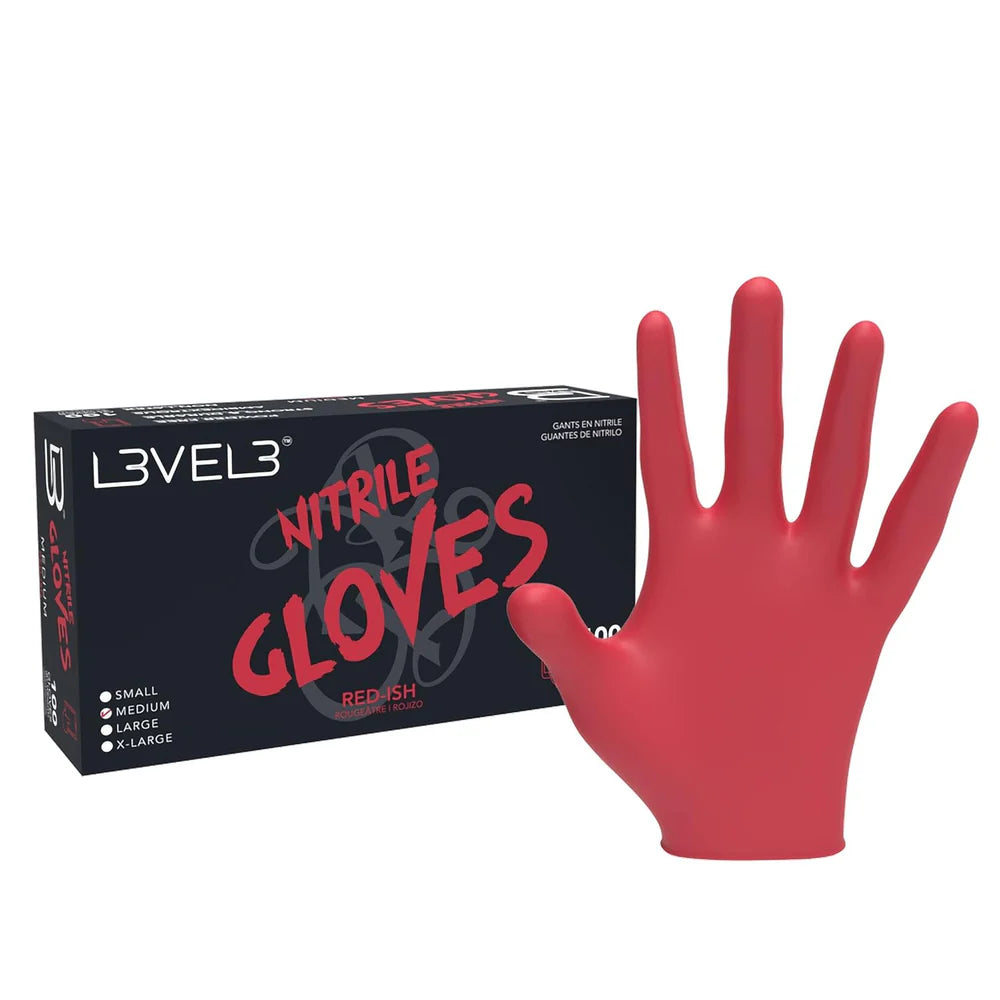 LEVEL 3 Professional Nitrile Gloves 100pk - Red-ish