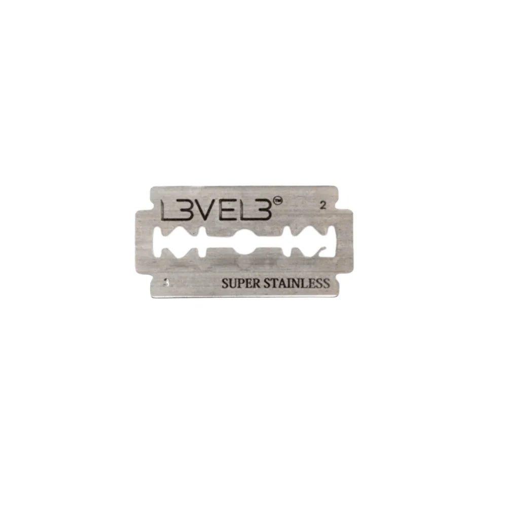 LEVEL 3 Double Edge Chromium Ceramic Platinum Replacement Razor Blades - 100ct
