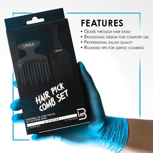 LEVEL 3 Hair Pick Comb Set (2pc)