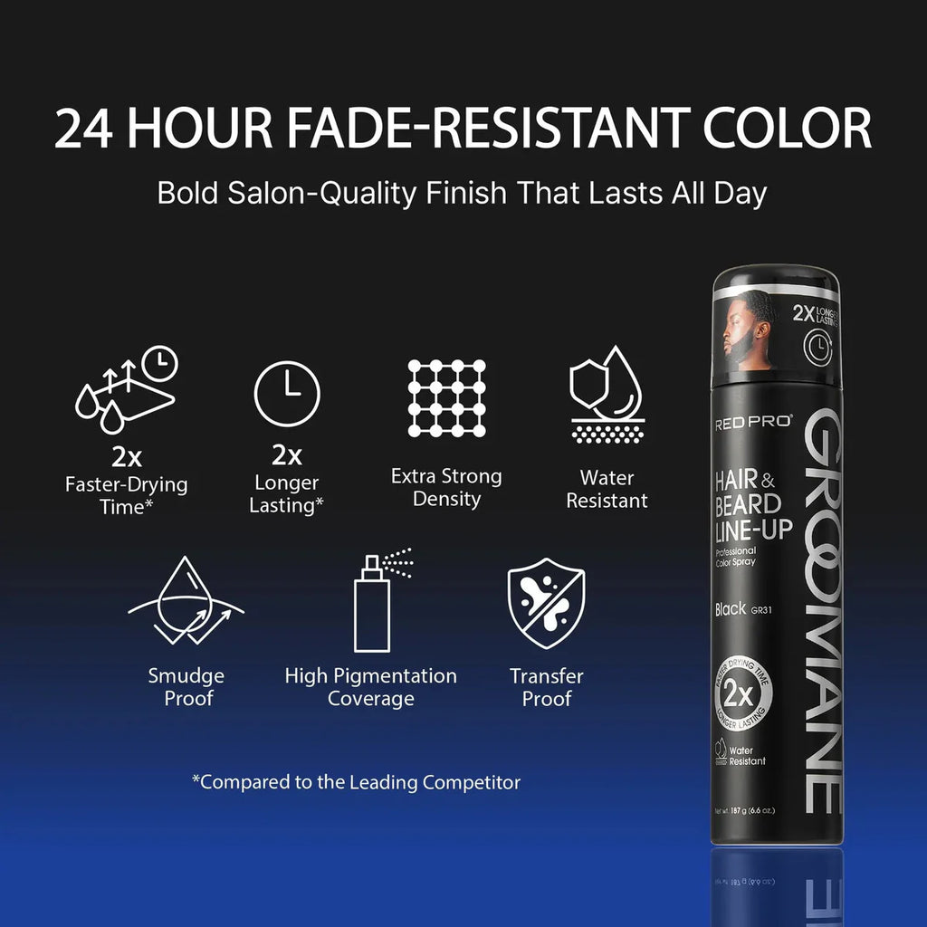 Red PRO GROOMANE Waterproof & Fade-Resistant Temporary Lineup Color Spray