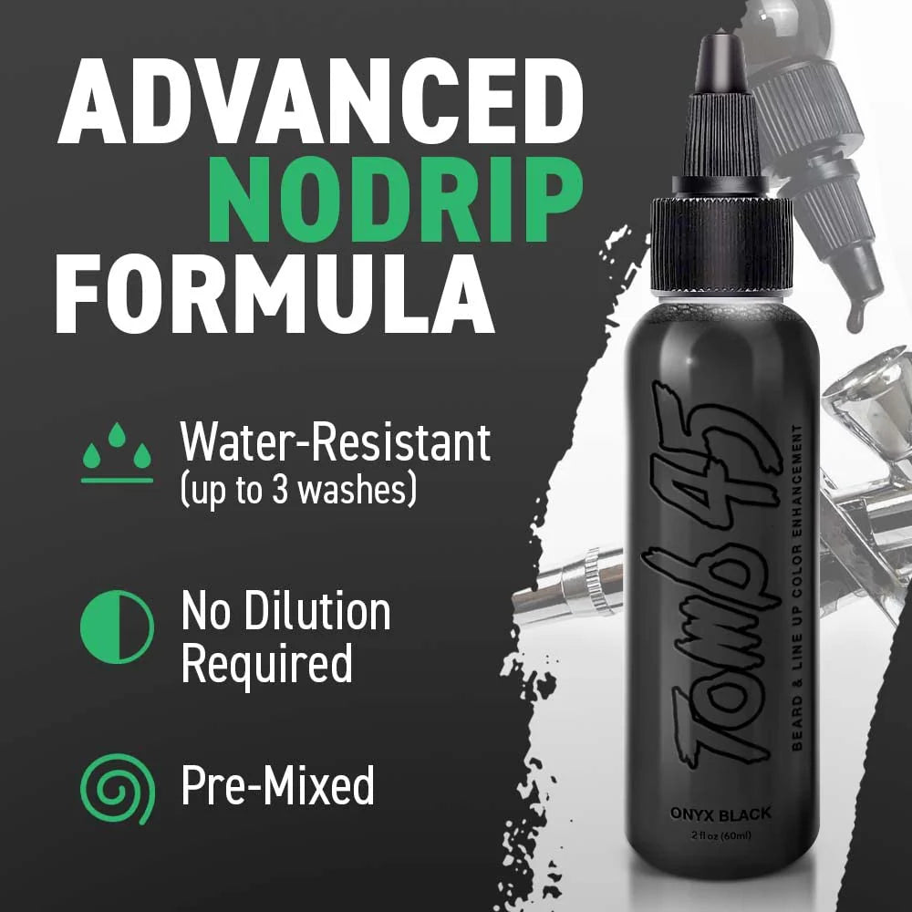 Tomb45 No Drip Enhancement Color for Beard & Line Up - Onyx Black