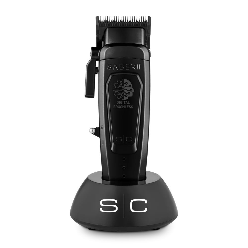 StyleCraft Saber 2.0 Cordless Modular Clipper w/ High-Torque Digital Brushless Motor - Black