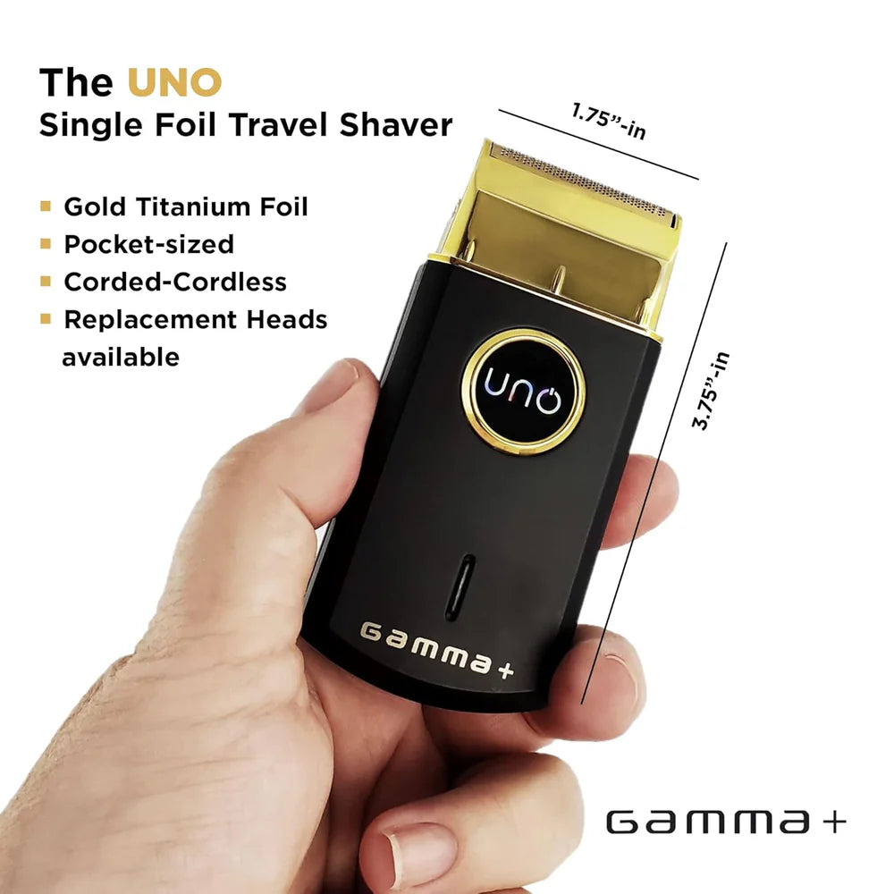 Gamma+ Uno Single Foil Shaver - Black