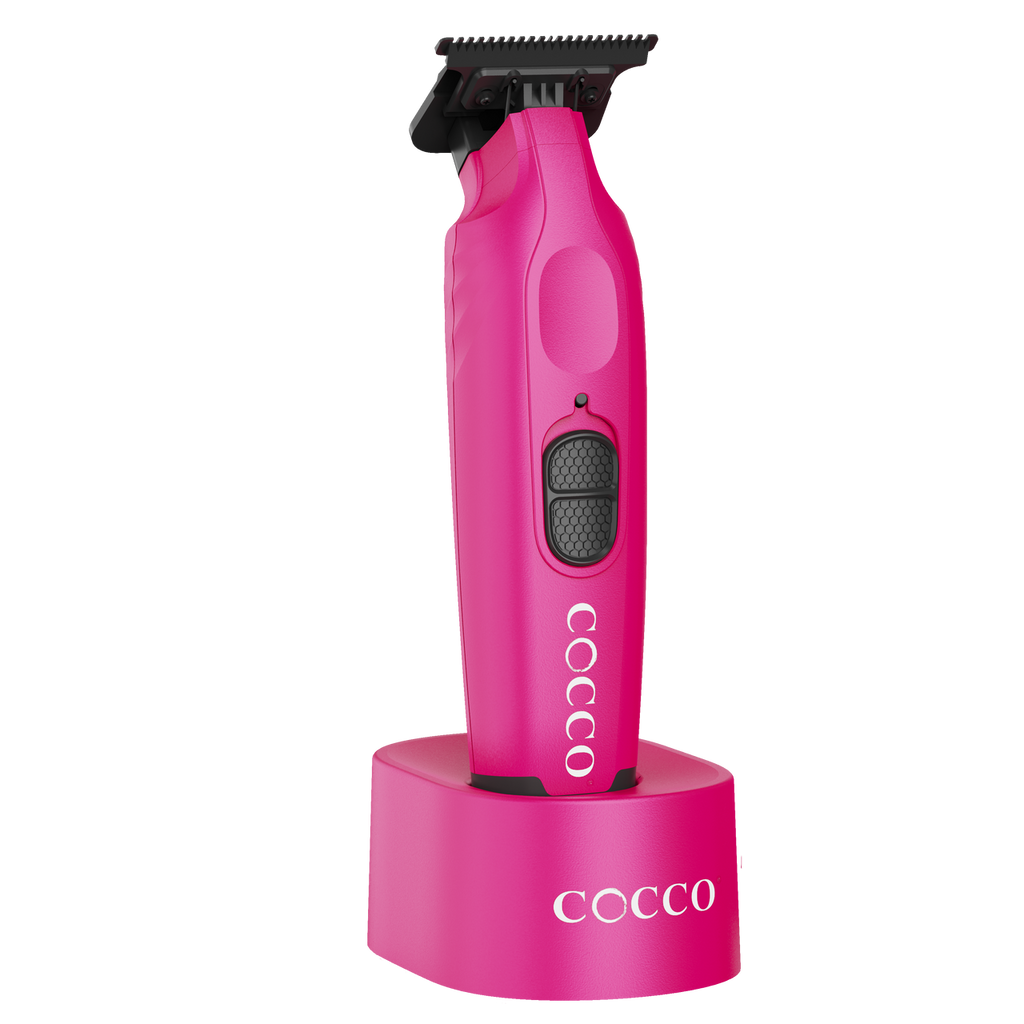 Cocco Hyper Veloce Pro Cordless Trimmer w/ Digital Gap Ambassador Graphene Blade + Charging Stand - Limited Edition Pink