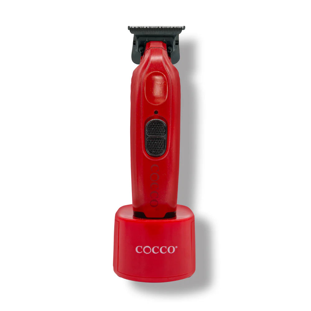 Cocco Hyper Veloce Pro Cordless Trimmer w/ Digital Gap Ambassador Graphene Blade + Charging Stand - Red