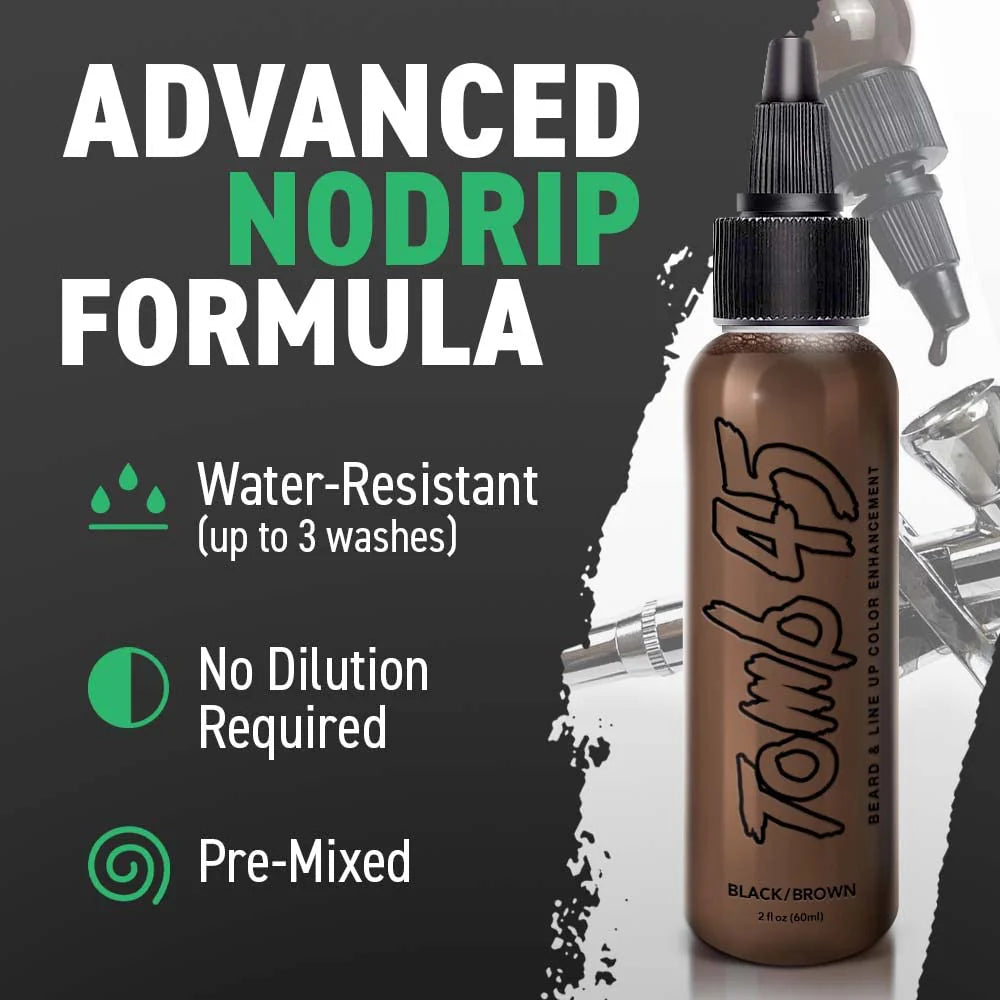 Tomb45 No Drip Enhancement Color for Beard & Line Up - Onyx Black