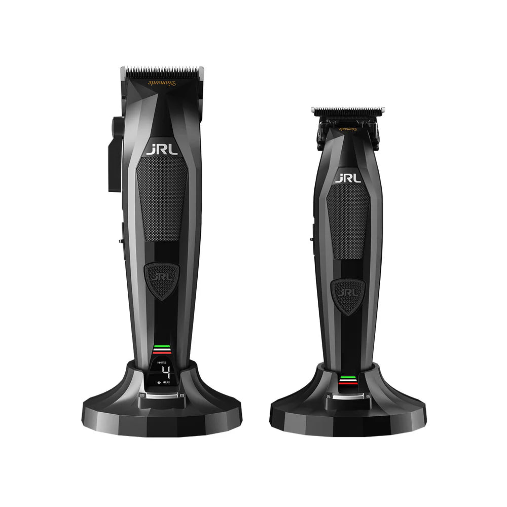 JRL Professional Diamante Cordless Clipper & Trimmer Comb Set Black