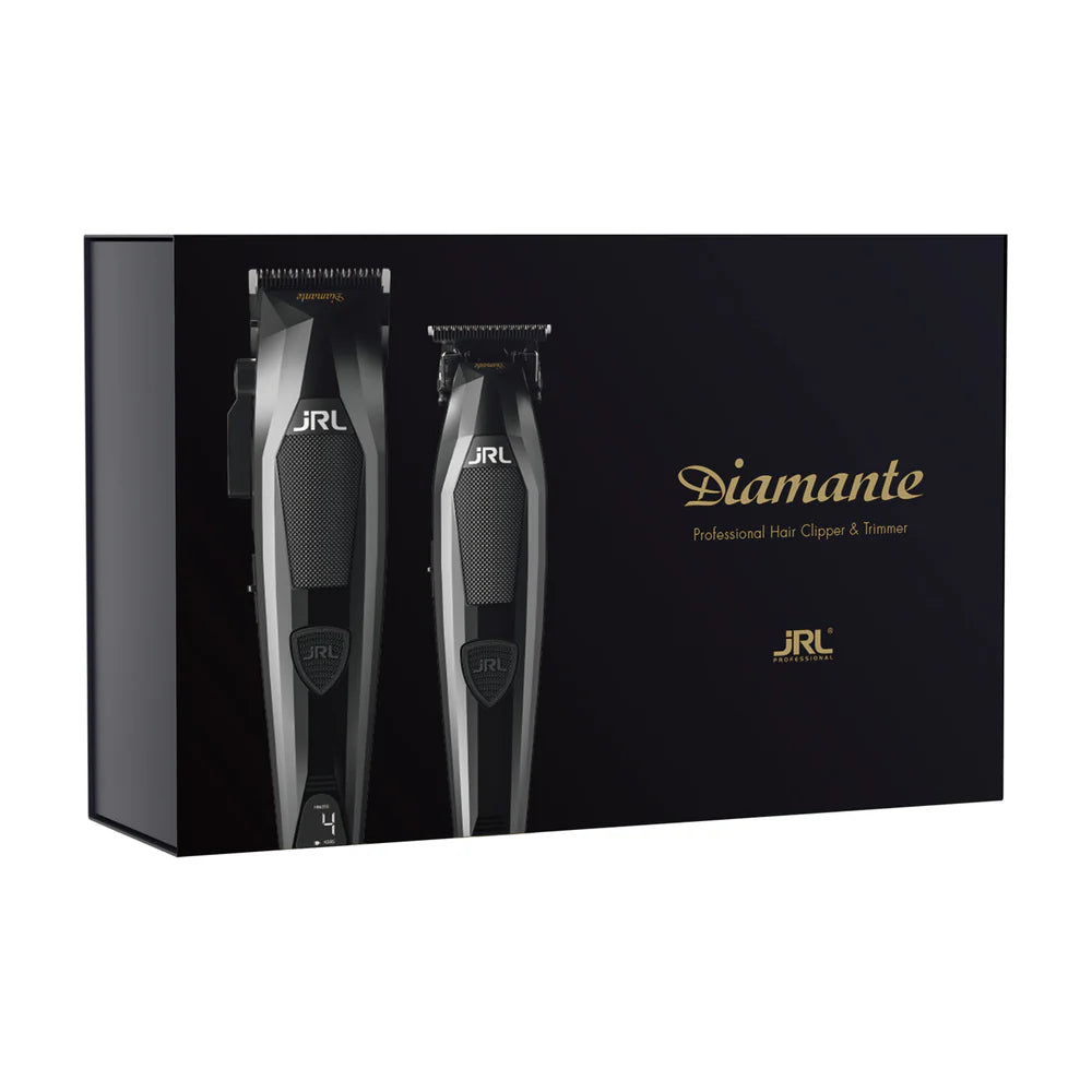JRL Professional Diamante Cordless Clipper & Trimmer Comb Set Black