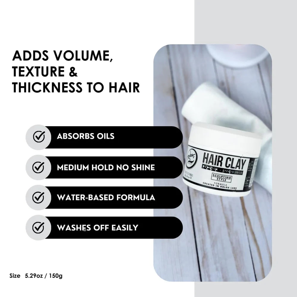 Rolda Hair Clay Medium Hold No Shine Matte Dry Look