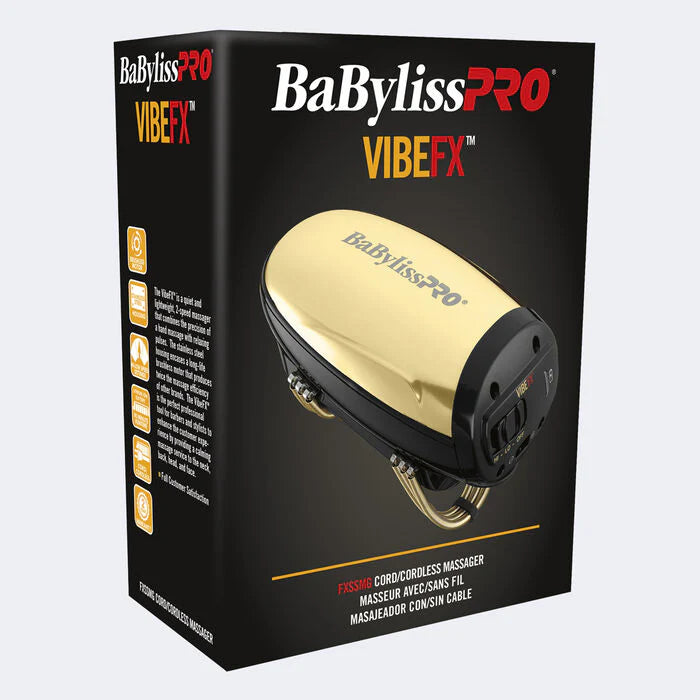 BaBylissPRO VibeFX Cordless Massager - Gold