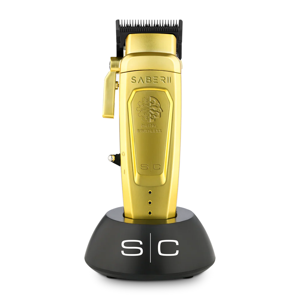 StyleCraft Saber 2.0 Cordless Modular Clipper w/ High-Torque Digital Brushless Motor - Gold