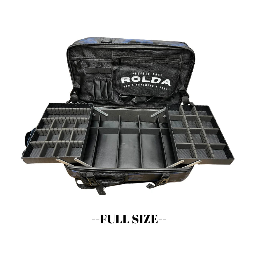 Rolda Black Mobile Station Full Size Barber Backpack w/ Black Zippers