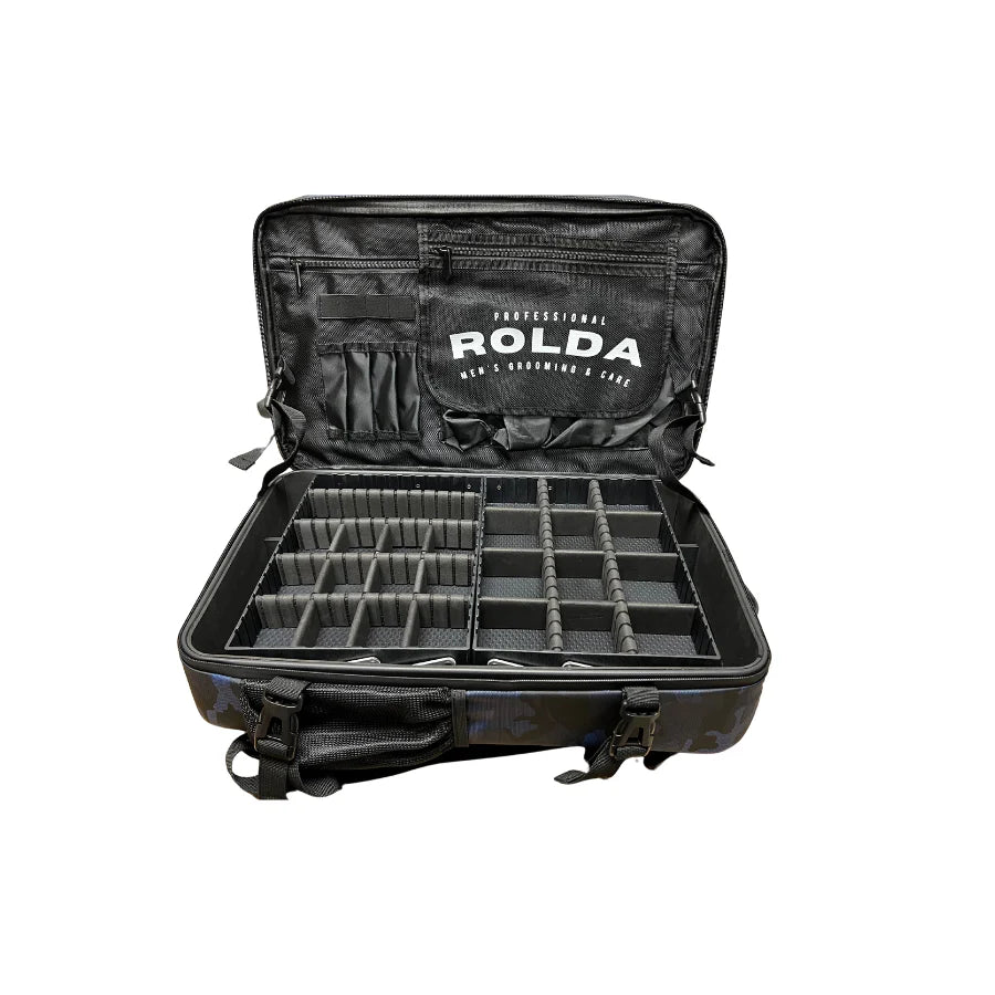 Rolda Black Mobile Station Full Size Barber Backpack w/ Black Zippers