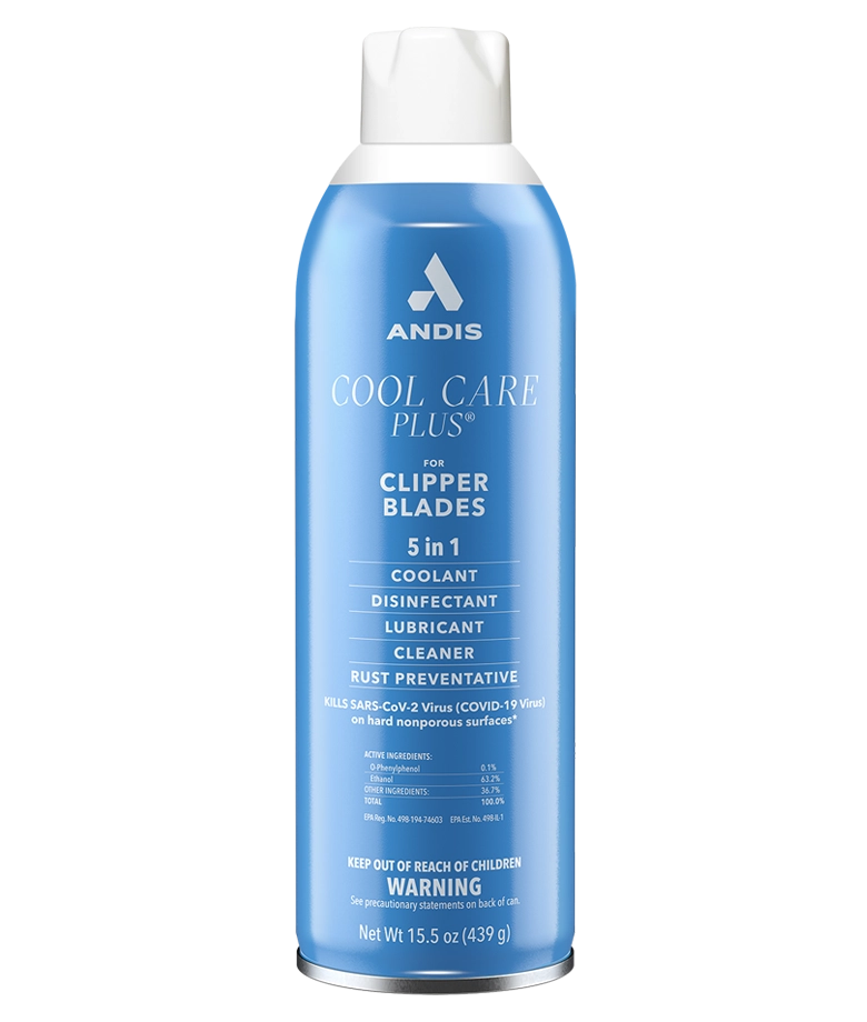 Andis Cool Care Plus Coolant, Disinfectant, Lubricant, & Rust-Preventative Cleaning Spray
