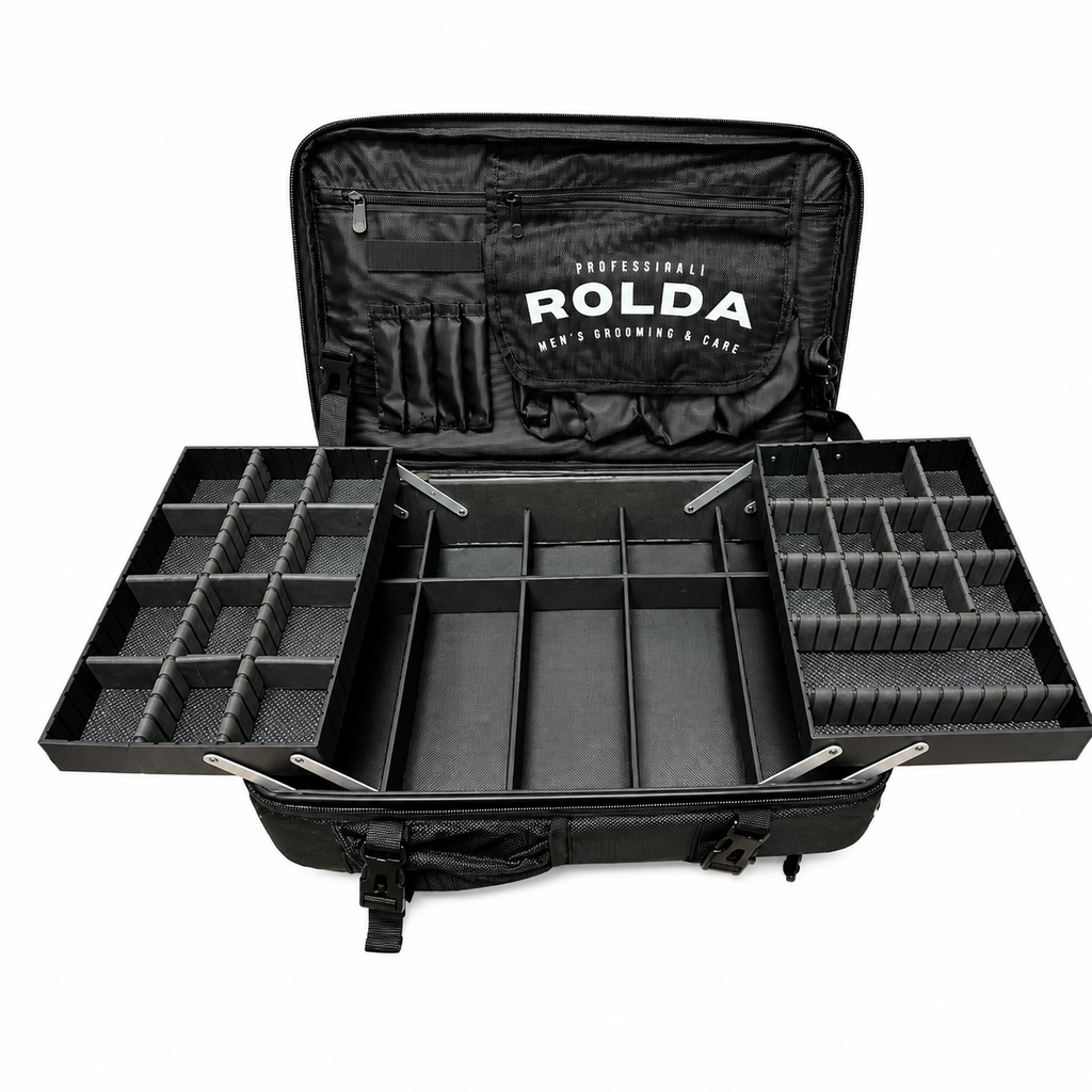 Rolda Black Mobile Station Full Size Barber Backpack w/ Black Zippers