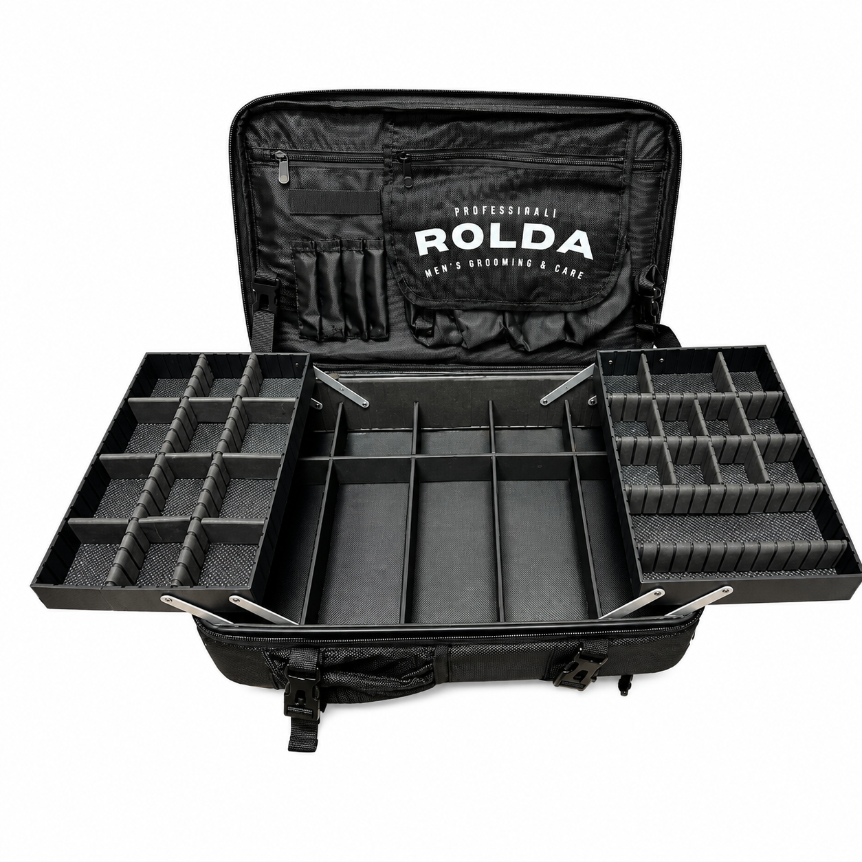 Rolda Black Mobile Station Full Size Barber Backpack w/ Black Zippers