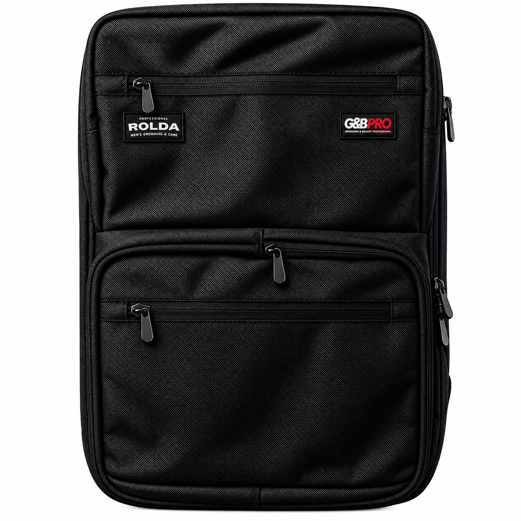 Rolda Black Mobile Station Full Size Barber Backpack w/ Black Zippers